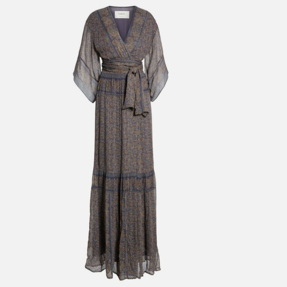 Ba&sh 'MAYA' Gris Floral Print Maxi Dress Size Various MSRP $395 NWT SAVE $320